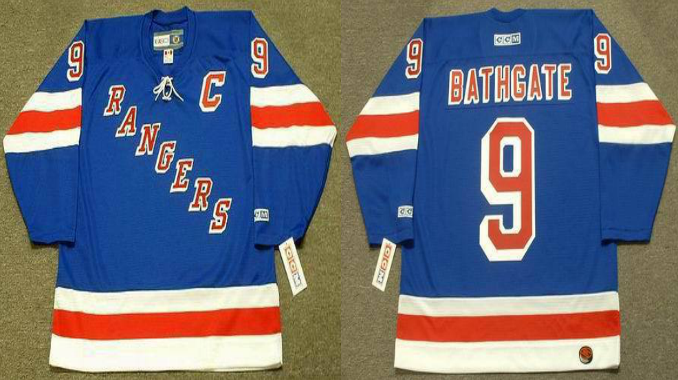 2019 Men New York Rangers #9 Bathgate blue CCM NHL jerseys->new york rangers->NHL Jersey